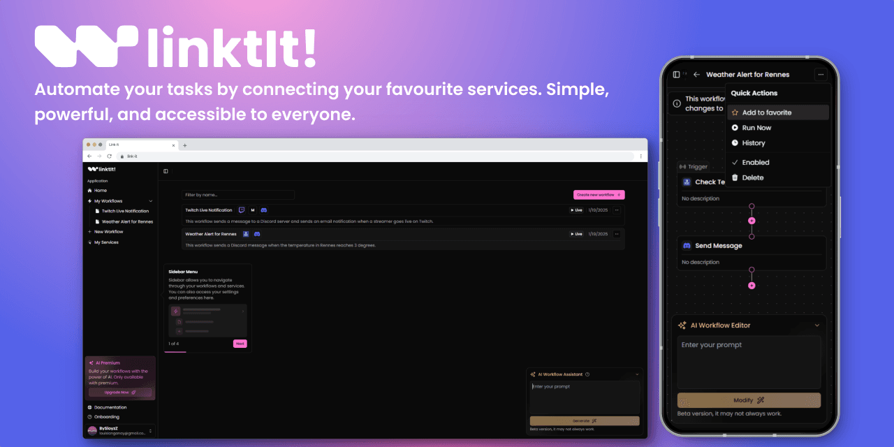Area - IFTTT/Zapier Clone